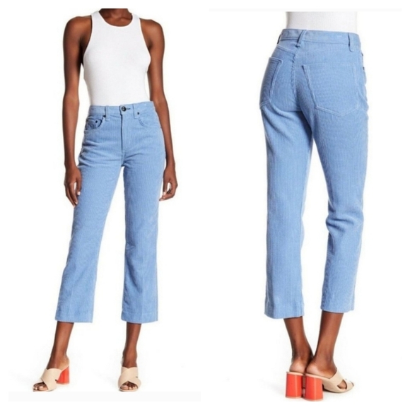 Rag & Bone Riviera Cord Ankle Straight Leg Corduroy Pants Size 27 Light Blue - Picture 1 of 7